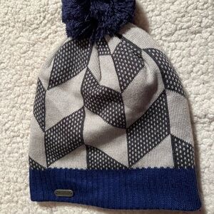 Marmot Black and Gray Geometric Knit Hat